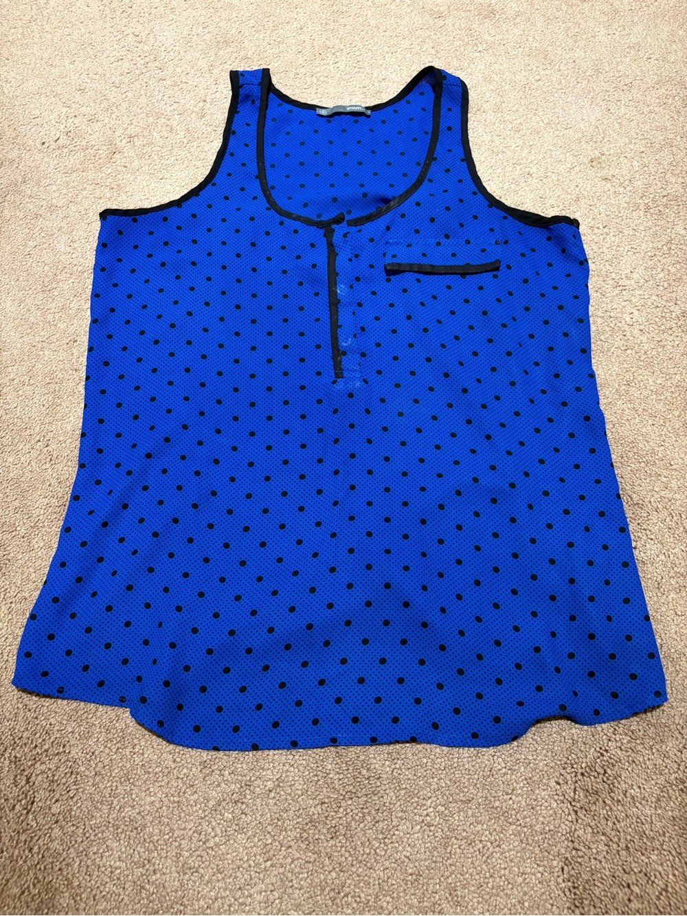 Smart set Blue Polka Dot Sleeveless Tank Top size small